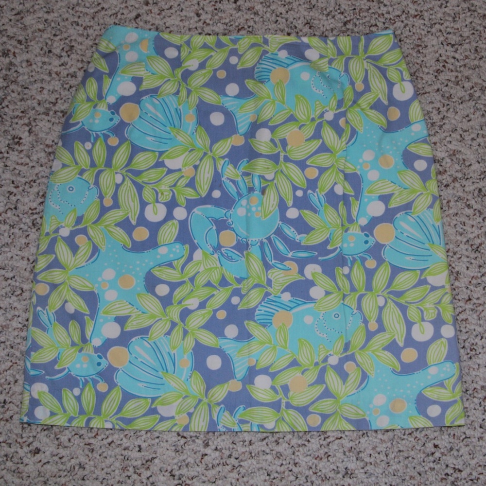 Lilly Pulitzer Aquatic Themed Structured Skirt